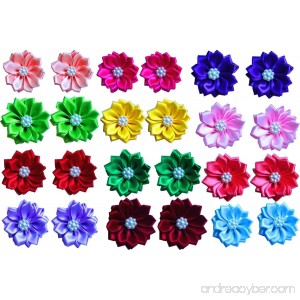 Yagopet 20pcs/10pairs Dog Hair Bows With Rubber Bands Petal Flower Dog Topknot with Flower Pearls Nice Dog Topknot Bows Pet Dog Grooming Bows Pet Supplies Dog Bows Hair Accessories - B01HL458RW