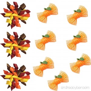 Yagopet 20pcs/pack Dog Hair Bows Halloween Designs Dog Curves Bows and Pumpkin Halloween Bows with Rubber Bands Dog Topknot Bows Pet Dog Grooming Bows Supplies Dog Hair Accessories - B01KV1RJGA