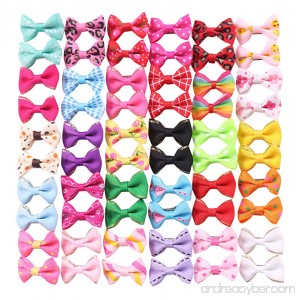 YAKA 60Pcs/30Paris Cute Puppy Dog Small Bowknot Hair Bows with Clips(or Rubber Bands) Handmade Hair Accessories Bow Pet Grooming Topknot Products (60 Pcs Cute Patterns) - B06Y62WYF9