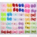 YOY 40pcs/20 Pairs Adorable Grosgrain Ribbon Pet Dog Hair Bows with Rubber Bands - Puppy Topknot Cat Kitty Doggy Grooming Hair Accessories Bow knots Headdress Flowers Set for Groomer - B07DYV3NZ6