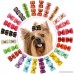 YOY 48PCS/24 Pairs Adorable Grosgrain Ribbon Pet Dog Hair Bows with Rubber Bands - Puppy Topknot Cat Kitty Doggy Grooming Hair Accessories Bow knots Headdress Flowers Set for Groomer - B07CJMH7G1
