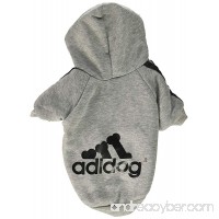 Adidog Grey Dog Sweatshirt Hoodie Jacket - For smaller pet - B00GDJATGC