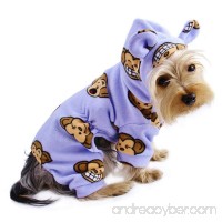 Dog/Puppy Silly Monkey Fleece Hooded Pajamas/Bodysuit/Loungewear/Coverall/Jumper/Romper with Ears for Small Breeds - Lavender - B003QVLUN6
