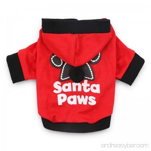 DroolingDog Christmas Dog Shirt Small Pet Santa Hoodie Dog Costume for Small Dogs - B074QLSMB3