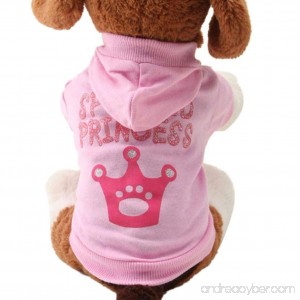 LOVELYIVA New Pink Pet Dog Clothes Crown Pattern Puppy Clothing Coat Hooded Cotton T Shirt - B01L8Y2X2E