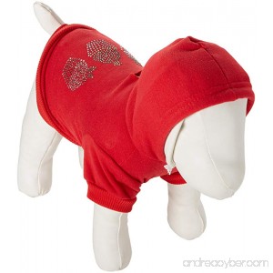 Mirage Pet Products 10-Inch Christmas Cupcakes Rhinestone Hoodie Small Red - B00ARCF7TA