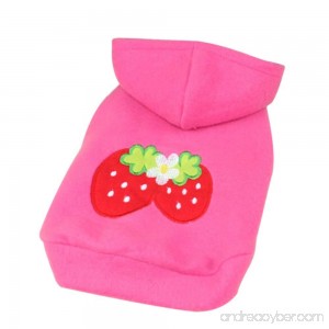 Pet Warm Coat Jacket Clothes Outfit Lovely Puppy Dog Strawberry Hoodies Apparel - B01G82FE0E