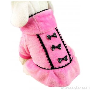 Puppy Pet Dog Winter Hoodie Bowknot Warm Coat Soft Plush Princess Jasmine Dress - B00N9NDK2U