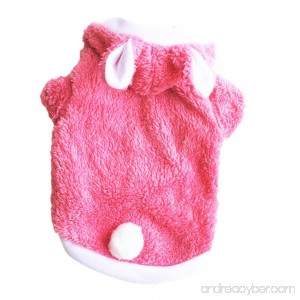 Teresamoon Puppy Cat Warm Hoodies Coat Rabbit Sweater for Small Dogs (L Pink) - B076DCWMH2