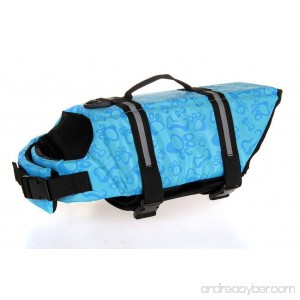 Dog Life Jacket Adjustable Vest for Pet Safety Preserver with Reflective for Small Medium Large Dogs - B07DL3C7LH
