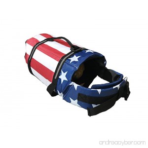 KING Pup Dog Life Jacket - American Flag Life Vest for Puppies and Dogs. Safe and Secure with Extra Padding and American Flag Design - B073PFZFRV