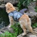 Kuoser Fish and shark Style Ripstop Dog Life Jacket with Rubber Handle Adjustable Pet Puppy Saver Swimming Water Life Vest Coat Flotation float Aid Buoyancy with fin for Small Medium Large Dogs - B072MTPBF7