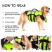 Pawaboo Dog Life Jacket Duarable Adjustable Soft Padded Reflective Neoprene Pet Life Saver Vest Coat Life Preserver with Handle on TOP for Dog or Cat Large Size Fluorescence Green and Black - B06XKZWB63
