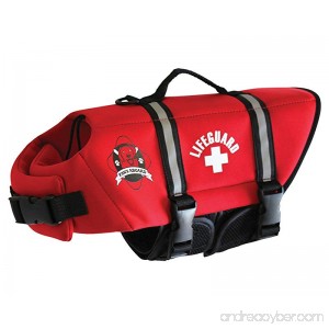 Paws Aboard Extra Large Neoprene Designer Doggy Red Life Guard/Jacket Upto Over 90 Lbs - B00CGDZD5G