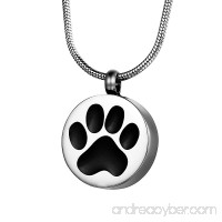 COCO Park Dog Paw Pet Cremation Pendant Necklace Memorial Ash Urn Jewelry Keepsake Personalized Engraving - B01MYMVZZW