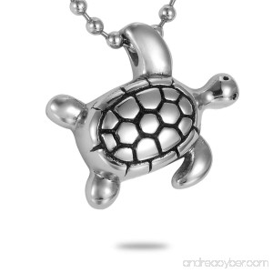 HooAMI Cremation Jewelry Silver Lovely Turtle Charm Pet Memorial Urn Necklace Ashes Keepsake Pendant - B015FPWD54