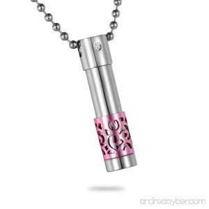 HooAMI Silver Pink only love Perfume Bottle Cremation Urn Necklace - B01IVP1FTU