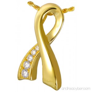 Memorial Gallery 3317gp pink Breast Cancer Ribbon Pink Stones 14K Gold/Silver Plating Pet Jewelry - B01EWHE6R4
