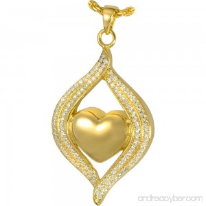 Memorial Gallery 3320bgp Teardrop Ribbon Heart Midnight Stones 14K Gold/Silver Plating Pet Jewelry - B01EWHNTGS