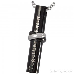Memorial Gallery 3825 black Together Forever Titanium Cylinder Cremation Pet Jewelry - B01EWHNXDW