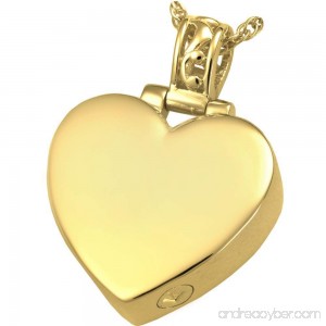 Memorial Gallery MG-3149gp Filigree Bail Heart 14K Gold/Sterling Silver Plating Cremation Pet Jewelry - B01EWHJ5Z2