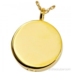 Memorial Gallery MG-3203gp Simple Round 14K Gold/Sterling Silver Plating Cremation Pet Jewelry - B01EWHLYZG