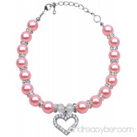 Mirage Pet Products 6 to 8-Inch Heart and Pearl Necklace  Small  Rose - B00ARCMR3Y