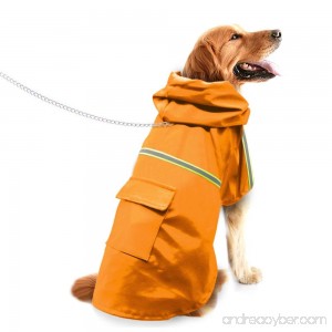 Beirui Dog Raincoat Leisure Pet Jacket Reflective Waterproof Dog Coat Lightweight with Hood for Small Medium Large Dogs - B071YH2ZD8