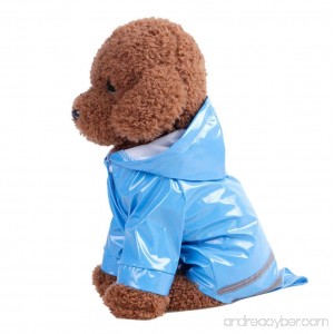 FUNIC Pet Clothes Pet Dog Hooded Raincoat Pet Puppy Dog Waterproof Jacket Coat (S Blue) - B075STTL5D