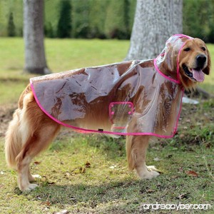 Glanzzeit Dog See-through Raincoat Cool Rain Jackets Adjustable Poncho for Medium Large Dogs 2XL to 6XL - B06XKBR3J4