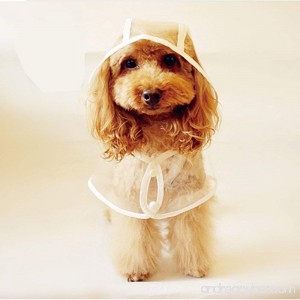 LUCKSTAR Pet Raincoat - Waterproof Dog Puppy Coat Dog Poodle Pet Transparent Raincoat Rainwear Clothes Dress (L) - B00LFGEO32