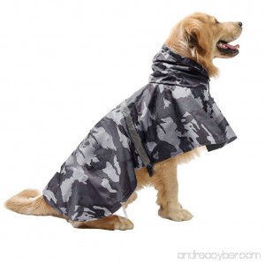 maxgoods Pet Raincoat Leisure Waterproof Clothes Lightweight Camouflage Rain Jacket Poncho with Strip Reflective For Large Medium Dog (Gray M) - B01NCJUK0J