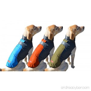 Peak Pooch Cold Weather Dog Jacket Lightweight Wind Resistant Waterproof Rip Stop Nylon Warm Rain Coat w/Leash Opening - B019G84WV4