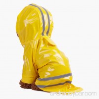 UEETEK Hooded Dog Raincoat Waterproof Reflective Dog Jacket Coat Yellow - B078YP9CPG