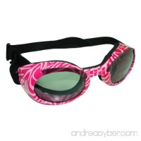 Doggles Stylish Portable Dog UV Protection sunglassIls Medium Pink Zebra Frame / Smoke Lens - B012UMZPGY
