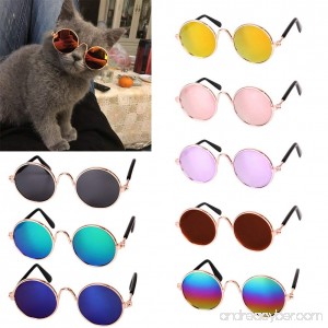 PanDaDa Cool Stylish Pet Sunglasses Dog Cat Eye Protection Funny Cute Round Sunglasses - B07DFW5MBT