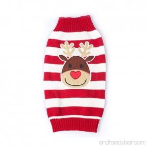 BOBIBI Pet Cartoon Reindeer Christmas Dog Sweater Pet Winter Knitwear Warm Clothes - B01K6I10YA
