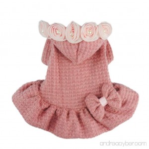Fitwarm Adorable Bowknot Pink Dog Sweaters for Pet Hoodies Coats Dress Clothes - B00MAJHFCK