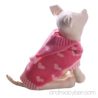 HXN Pet Warm Fleece Twist Cable Knitted Pull Over Hooded Dog Sweater Color Pink Hearts [XS-XXL] - B074L3492T