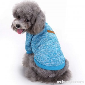 Pet Dog Classic Knitwear Sweater Warm Winter Puppy Pet Coat Soft Sweater Clothing For Small Dogs (S Light blue) - B073ZZM7BD