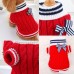 Pet Dog Sweater Knitted Braid Plait Turtleneck Navy Style Bowknot Knitwear Outwear for Dogs & Cats - B0191AFEKU
