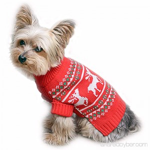 Stinky G Festive Reindeer Dog Sweater - B017TS0AYG