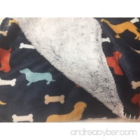 Berkshire Blanket Opulence Pet Throw Blanket - Blue Colorful Dogs - Plush Lining - B077CHBPVT