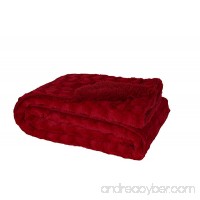 HappyCare Textiles Embossed Faux Fur Rev To Sherpa Throw Blanket  Burgundy - B071JN4784