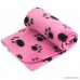 LUXMO 5pcs Pink Pet Dog Cat Puppy Kitten Soft Warm Blanket Mat Doggy with Paw Prints Cushion Lovely Design - B00Y018AU2