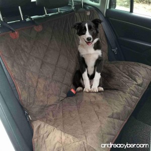 MWGEARS Heavy Duty NonSlip Waterproof Dog or Pet Car Back Rear Seat Cover - GSM rating over 190 - 118cm x 110cm (Brown) - B01MRX3HEC