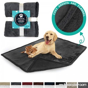 PetAmi Premium Pet Blanket for Dog Cat Puppy Kitten | Plush Pet Fleece Blanket for Medium & Large Dogs | Reversible Warm Sherpa Microfiber Throw – 40 x 50 Inches - B075FCK359