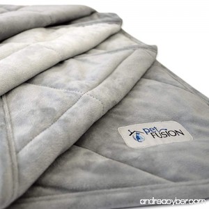 PetFusion Premium Plus Quilted Dog and Cat Blanket. Light Inner Fill 70GSM Reversible Gray Micro Plush. [100% soft polyester] - B0743LJHZ5