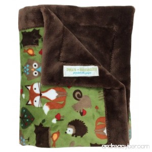 Woodland Creatures Minky Blanket for Dogs ~ Cuddly Small Double Thickness 26” x 30” ~ for Puppies Toy Breeds Dog Stroller Carrier Sling Crate Car and Lap ~ USA Made - B01M04JSJP