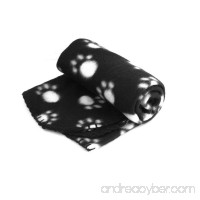 WZYuan Puppy Blanket Paw Prints Pet Cushion Small Dog Cat Bed Soft Warm Sleep Mat (Black) - B01D8F9Z7W